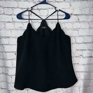 J.Crew Mercantile Scalloped Edge Camisole Style Black Tank Top Size 10